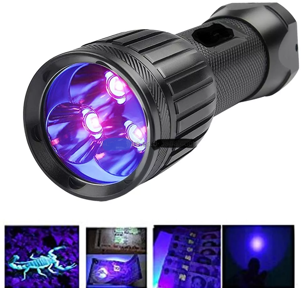 Lampe de poche 365 nm 365nm LED Lampe de Poche UV Rechargeable par USB